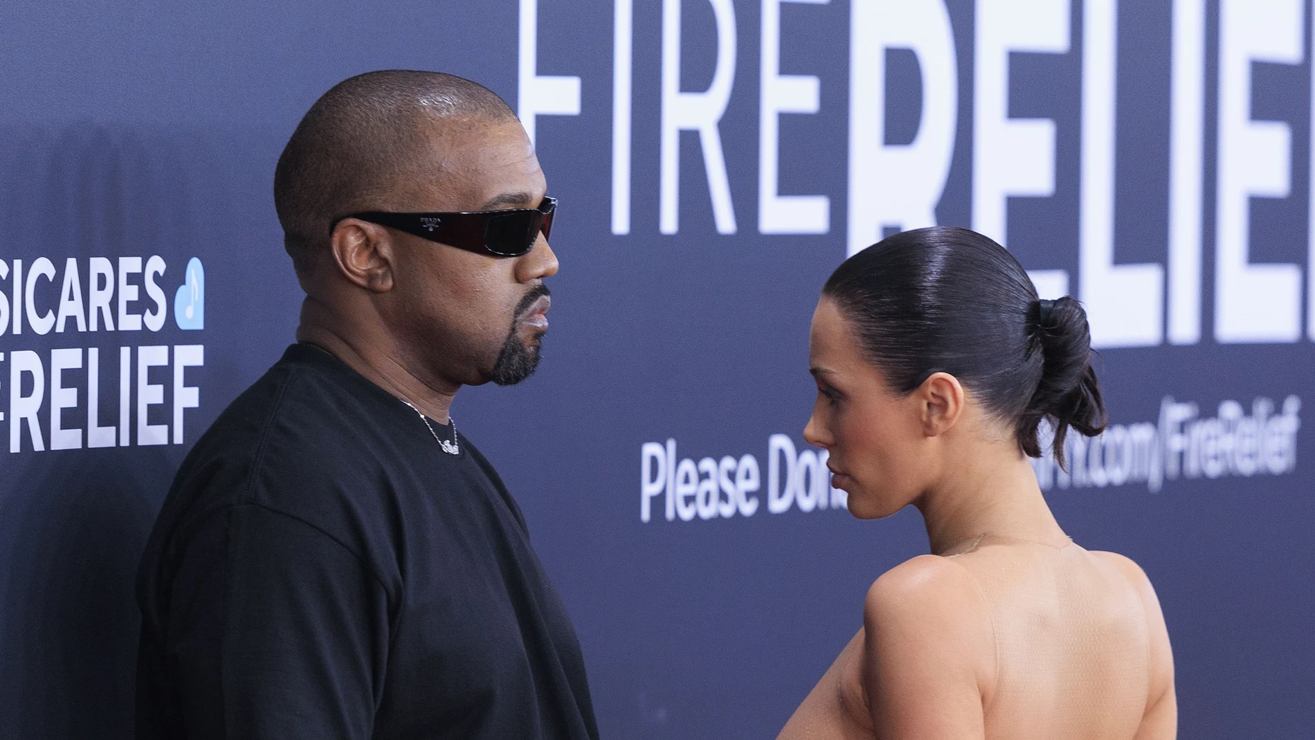 US rapper Kanye West and his wife Bianca Censori arrive at the 67th Grammy Awards held at Crypto.com Arena in Los Angeles California.