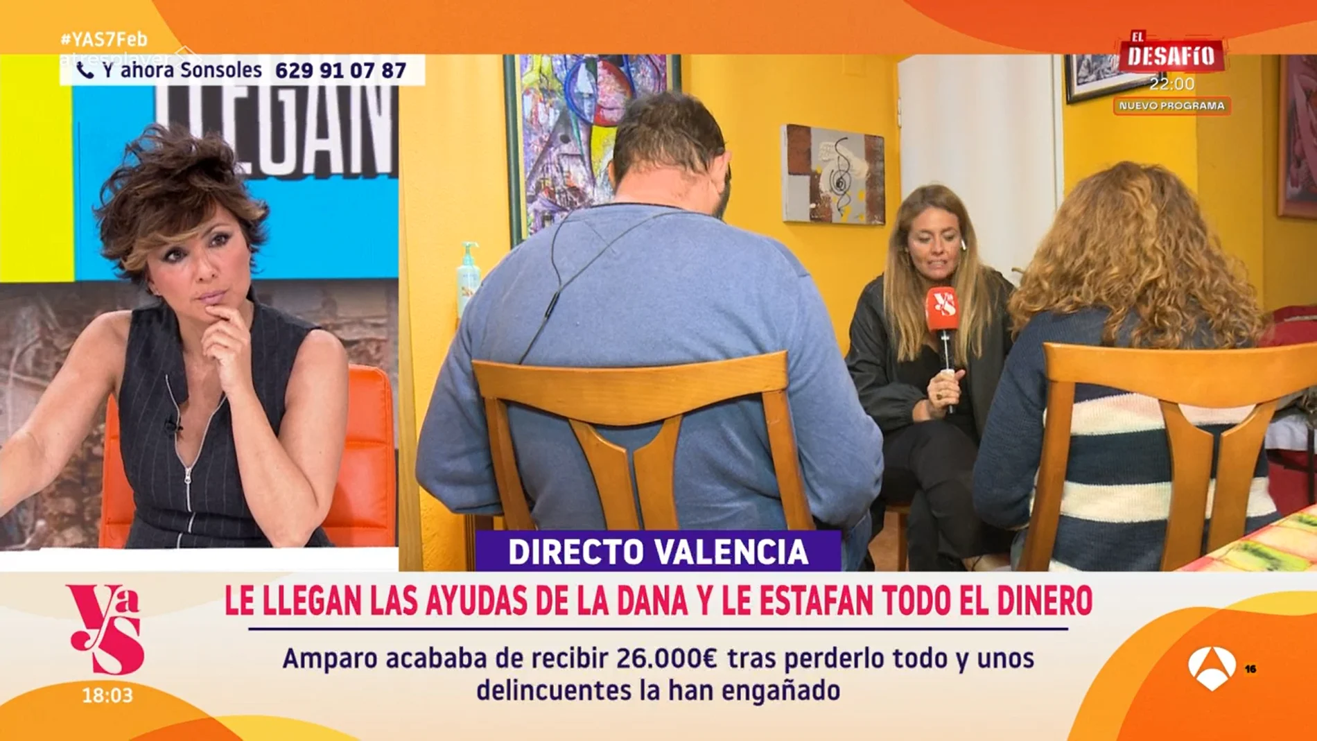 Una pareja denuncia en 'Y ahora Sonsoles' que les han estafado el dinero de las ayudas de la DANA