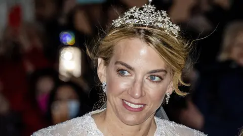 El vestido de novia de Chrysi Vardinogiannis en su boda con Nicolás de Grecia.
