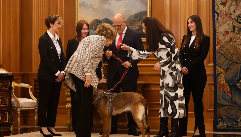 La Reina Sofía recibe en audiencia a una representación de la Asociación Héroes de 4 Patas