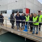 Lucas, Morán y Martínez en la inauguración de la depuradora