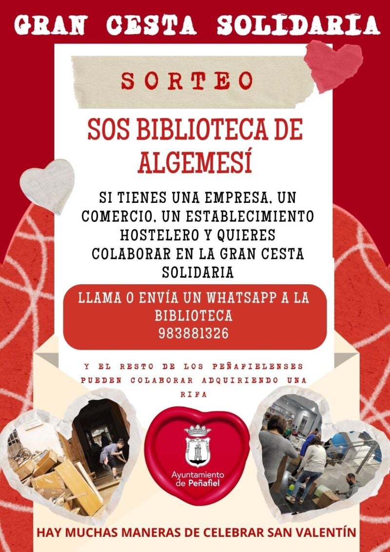 Cartel anunciador de la iniciativa solidaria de Peñafiel con Algemesí