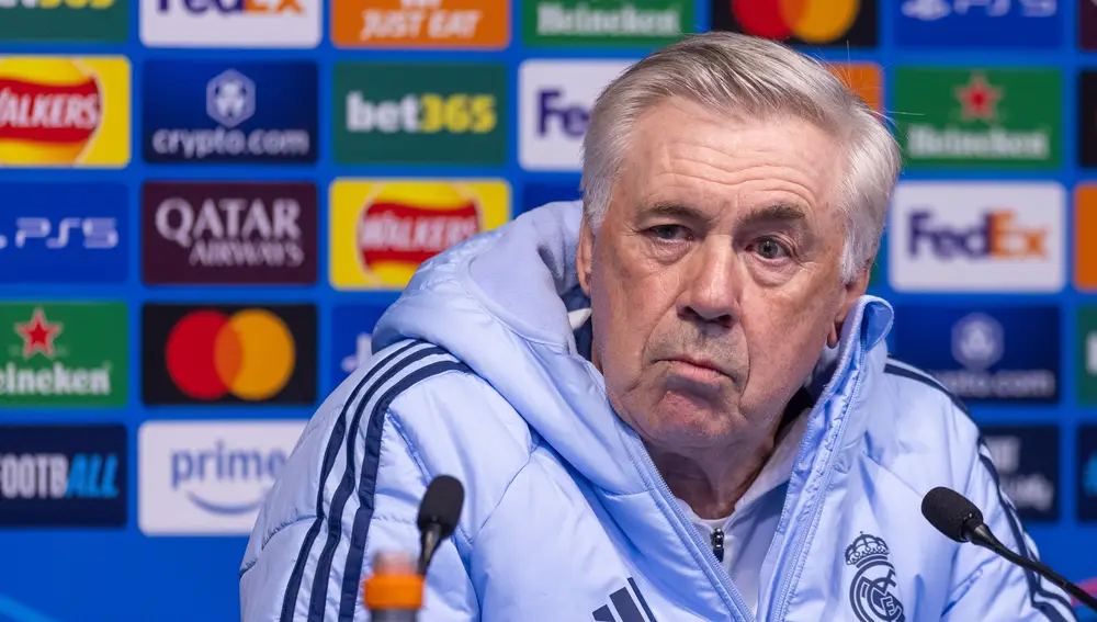 Carlo Ancelotti press conference for Real Madrid - UEFA Champions League 2024/25 League Knockout Play-off First Leg