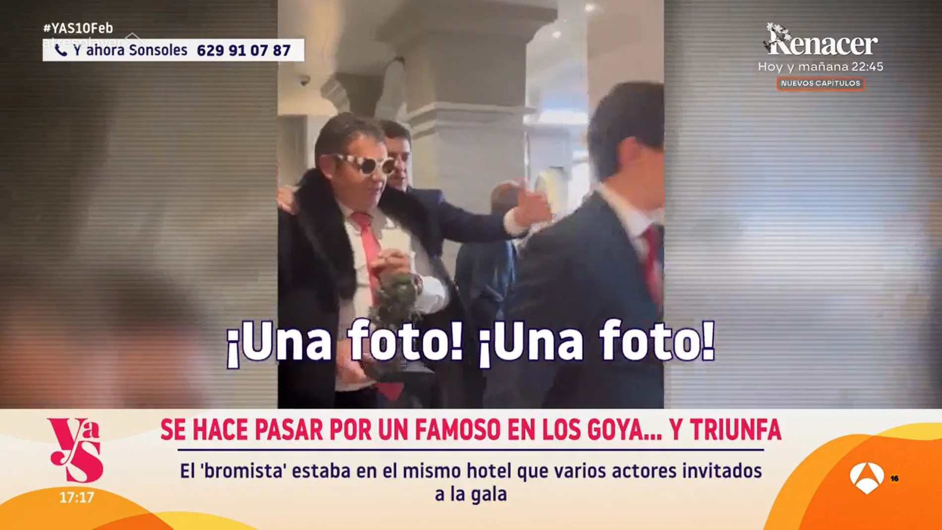 Hombre se hace pasar por famoso en Los Goya
