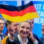 Alice Weidel, la candidata de AfD, celebra sus resultados electorales