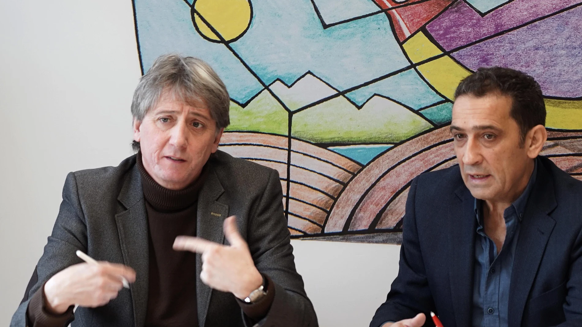 Carlos Martínez durante la reunión mantenida con Vicente Andrés (CCOO) en Valladolid