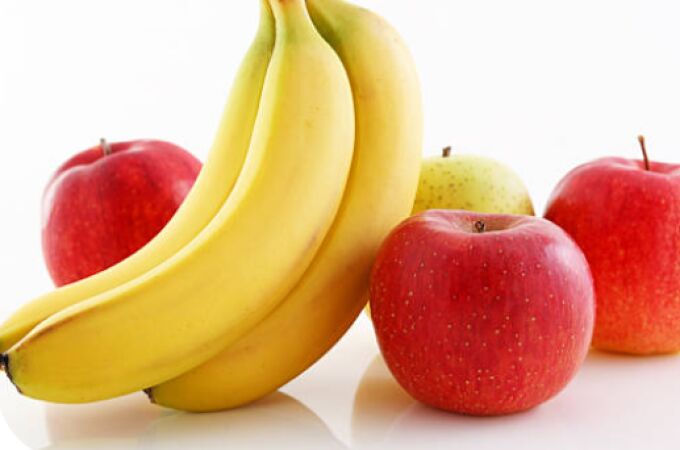 Manzana y plátano
