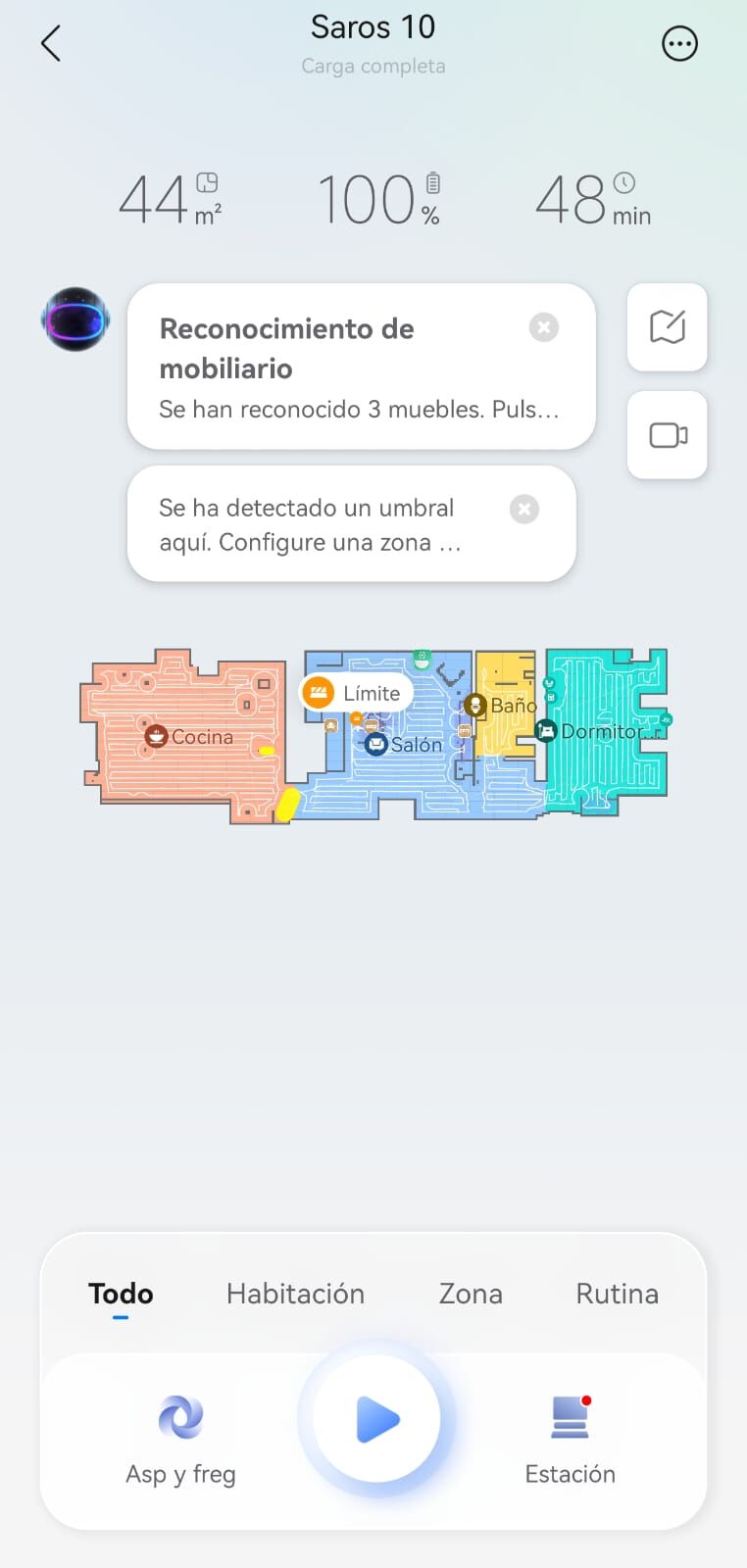 Mapa trazado con la app de Roborock