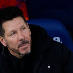 Simeone, en el banquillo del Coliseum