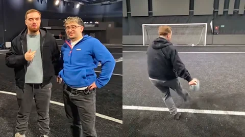 Los dos streamers se midieron a los jugadores del FC Barcelona en el Cupra Arena