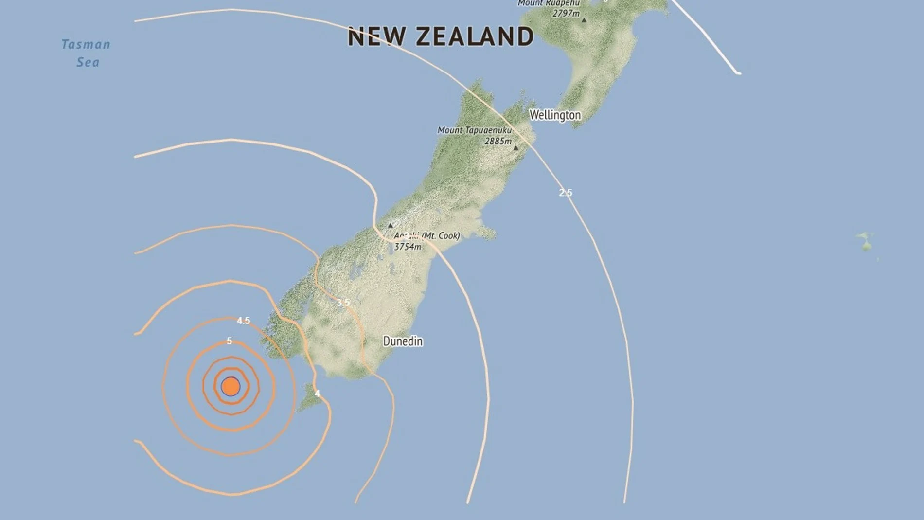 Activado un aviso de tsunami tras un terremoto de magnitud 6,8 en el suroeste de Nueva Zelanda