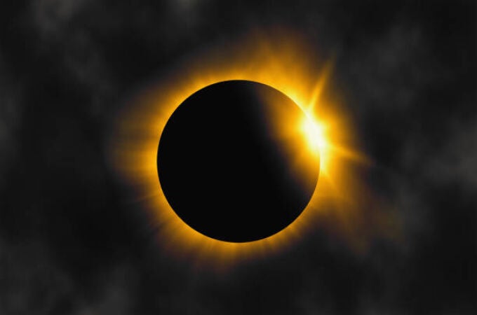 Imagen de archivo de un eclipse solar 