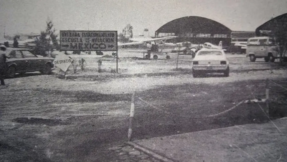 Vista del aeródromo en la época del incidente