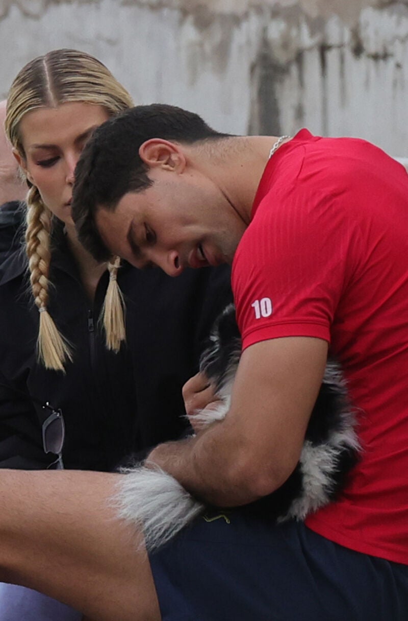 Jessica Goicoechea y Manuel Moreno, muy enamorados en los entrenamientos del deportista