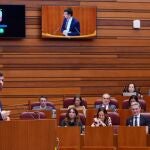 La bancada socialista escucha la intervención de su portavoz, Luis Tudanca, durante el Debate
