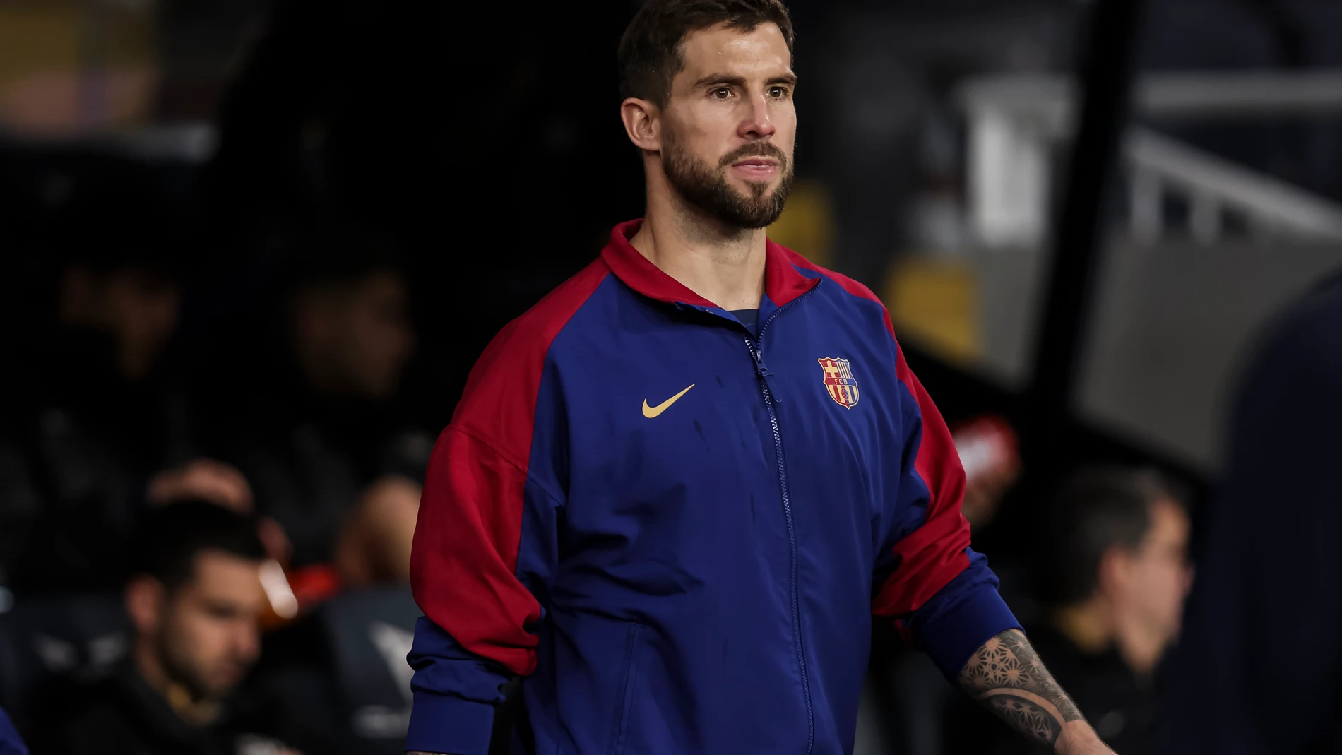 Inigo Martinez of FC Barcelona looks on during the Spanish league, La Liga EA Sports, football match played between FC Barcelona and CA Osasuna at Estadi Olimpic Lluis Companys on March 27, 2025 in Barcelona, Spain. AFP7 27/03/2025 ONLY FOR USE IN SPAIN
