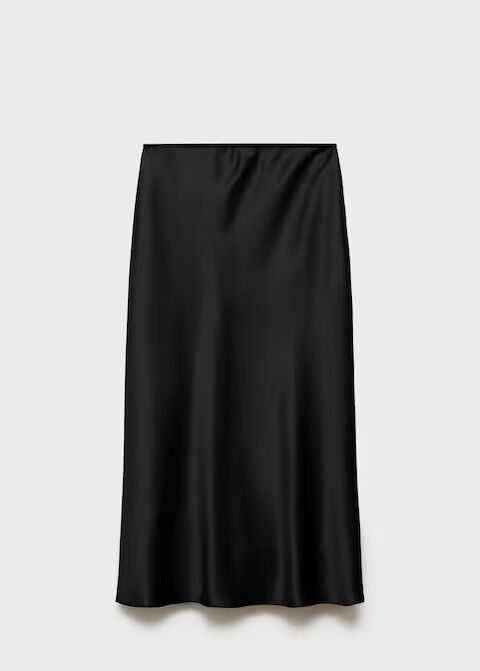 Falda midi satinada.