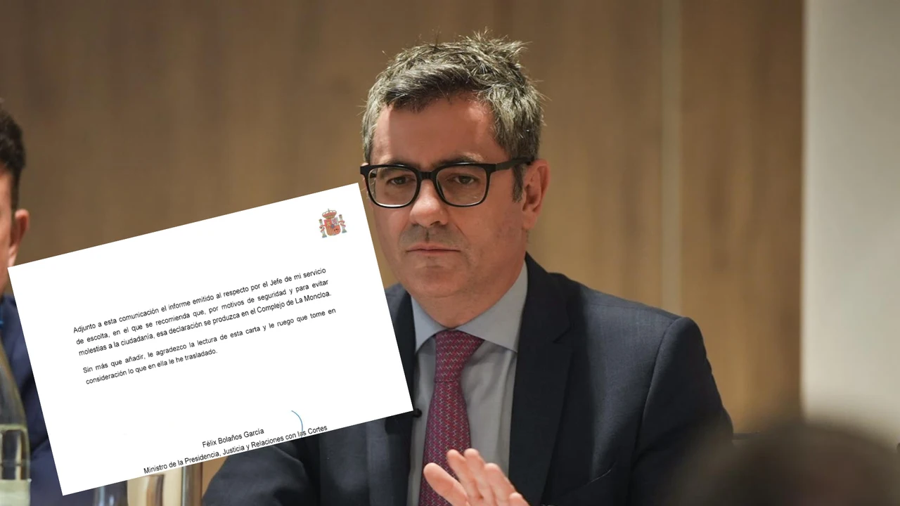 La carta de Bolaños a Peinado sobre su declaración: pide privacidad y evitar el colapso de Madrid