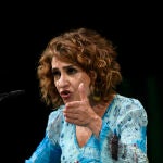 La secretaria general del PSOE -A María Jesús Montero participa en el 15 congreso provincial de Almería celebrado en Vícar
