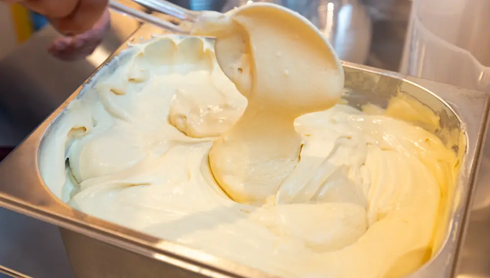 La crema de tarta de queso, sin toppings.