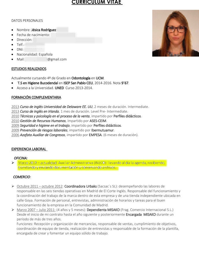 CV de Jessica Rodríguez 