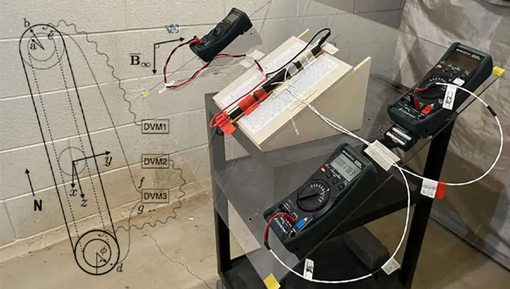 Dispositivo creado por Chyba y Hand, un medidor mide el voltaje y los otros dos miden la temperatura