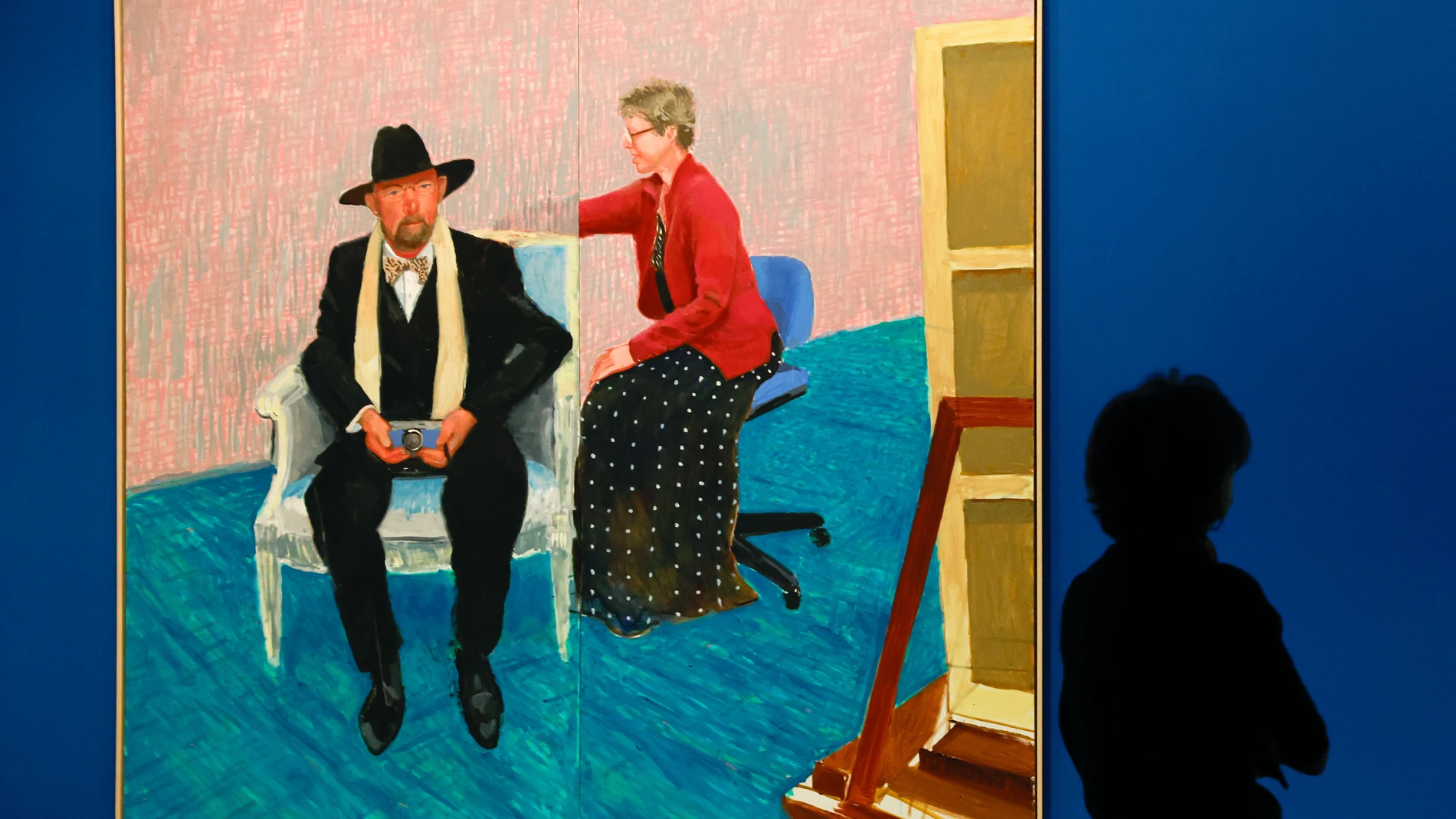 Paris (France), 08/04/2025.- An artwork entitled 'Sid and Joni, 2025' by English artist David Hockney on display as part of the 'David Hockney 25' exhibition at Fondation Louis Vuitton in Paris, France, 08 April 2025. The exhibition runs from 09 April until 31 August 2025. (Francia) EFE/EPA/MOHAMMED BADRA