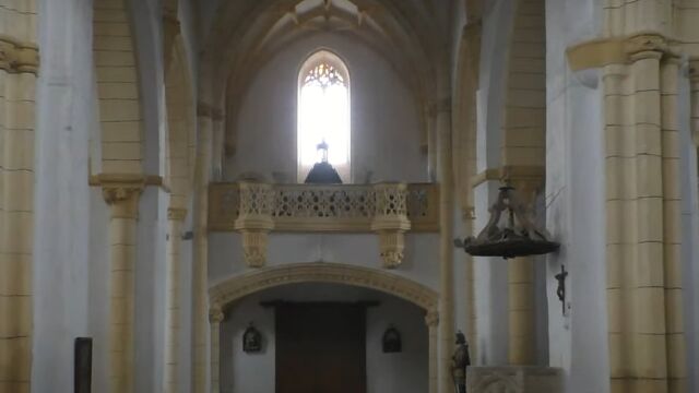 Imagen del coro tardogótico de la iglesia de Santa Eugenia de Villegas (Burgos)
