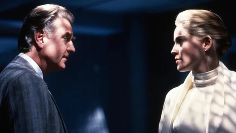 Denis Arndt junto a Sharon Stone