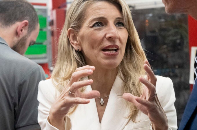 Yolanda Díaz visita la cooperativa guipuzcoana Cipreci, una de las afectadas por las subida de aranceles