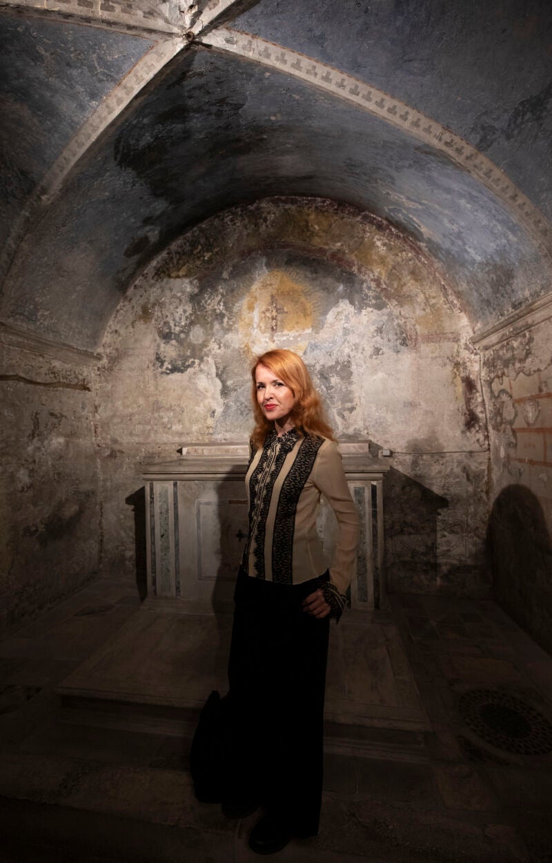 Vanessa Montfort, en uno de los escenarios de la novela, en Roma