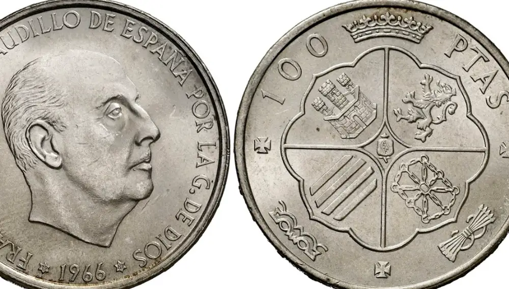 Moneda de 100 pesetas de Francisco Franco (1966-1968)