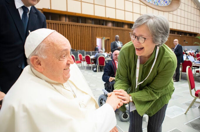 Cristina Inogés con el Papa Fransico