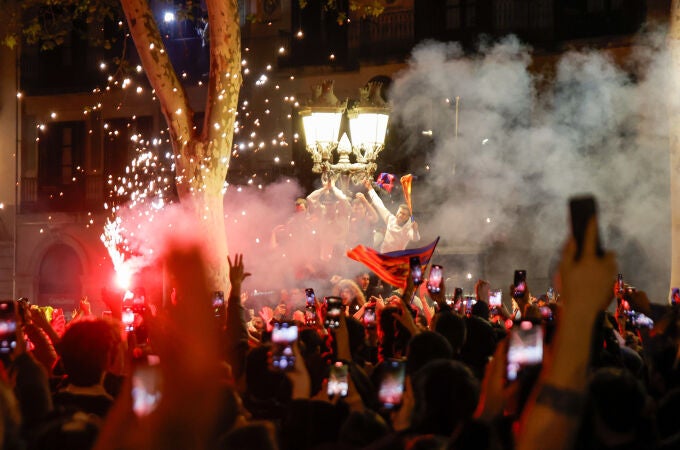 Celebración del título de Copa del Rey del Barcelona