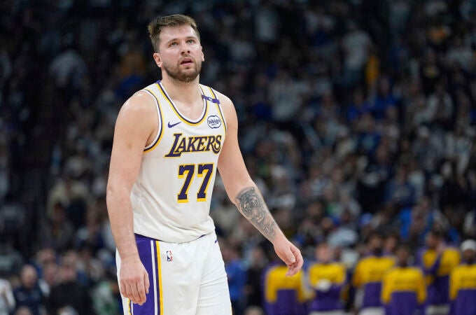 Doncic, en la derrota ante los Wolves en el cuarto partido de la serie