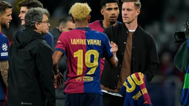 Lamine Yamal, a la conclusión del Barça-Inter