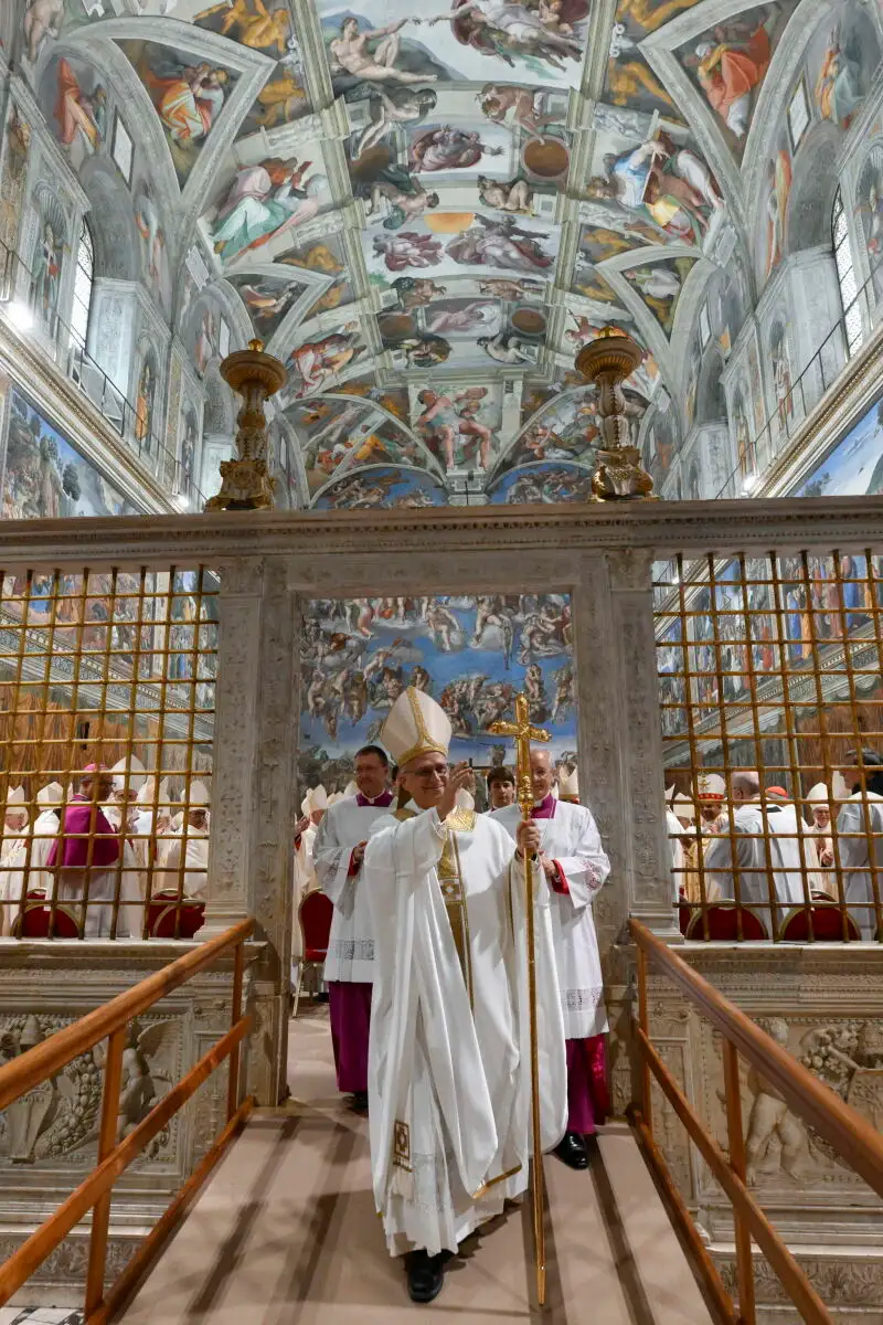 Pope Leo XIV celebrates Mass with the Cardinal electors in the Sistine Chapel