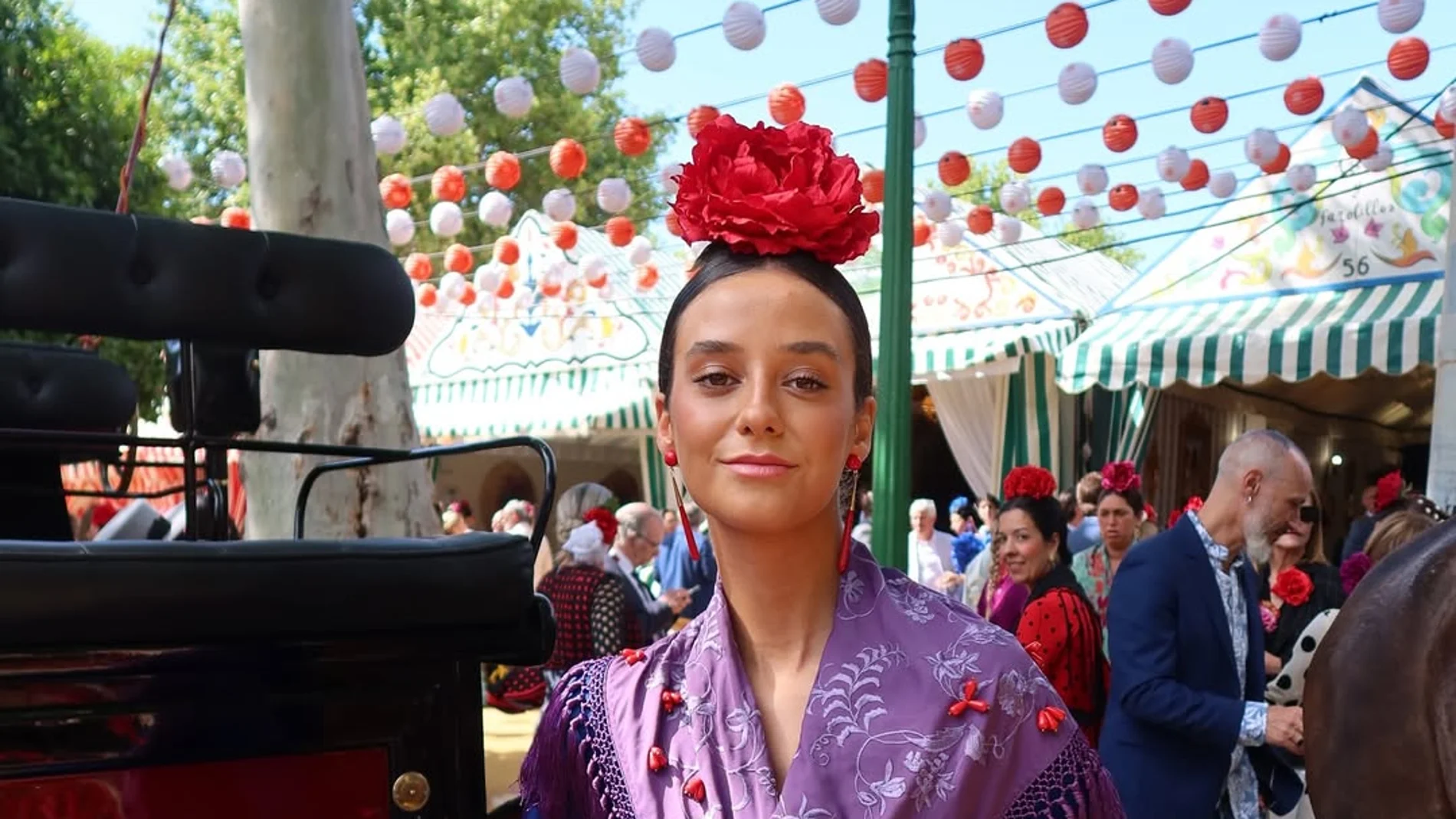 Victoria Federica con el traje de gitana en la Feria de Sevilla de 2025