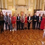 El consejero de la Presidencia, Luis Miguel González Gago, junto al alcalde, Jesús Julio Carnero, participan en la presentación del Premier Padel Valladolid 2025