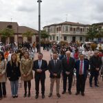 El consejero de la Presidencia, Luis Miguel González Gago, celebra el Día de Europa en Pedrajas de San Esteban, junto a Irene Muñoz; el alcalde, Alfonso Romo; y Raquel Alonso, entre otros