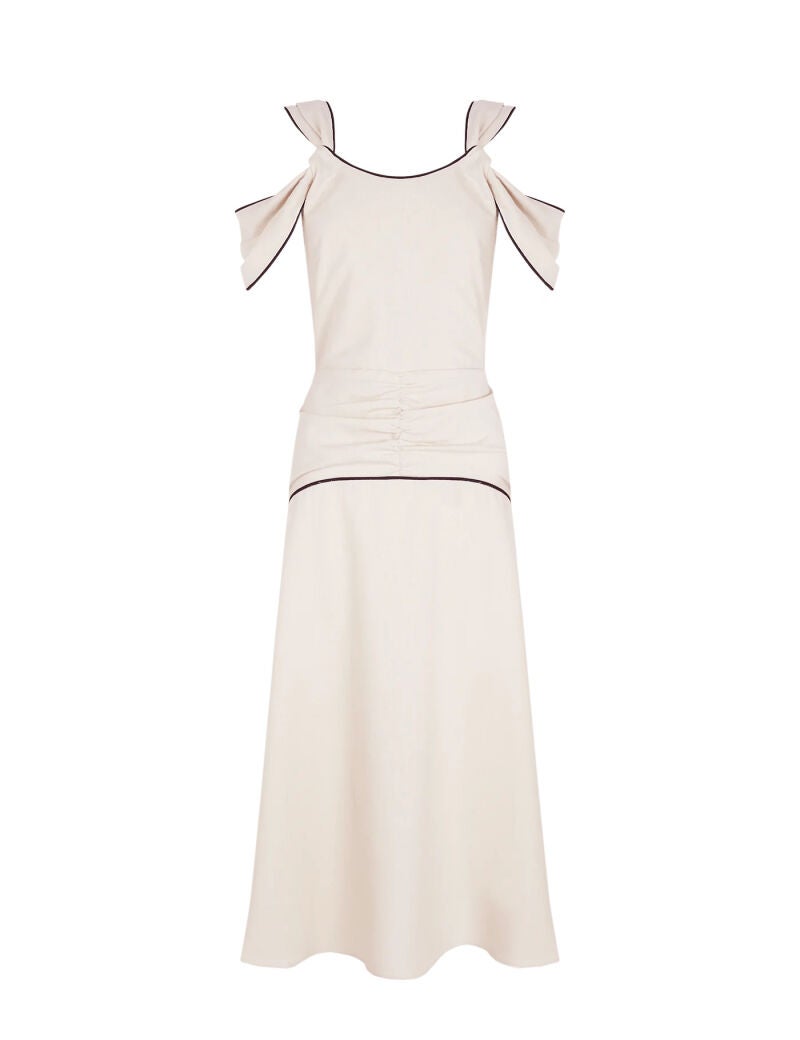 Vestido nicolle sand & black.