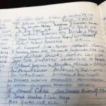 Libro de firmas de la Basílica de La Santa, con el nombre del nuevo Papa, en la 7ª línea