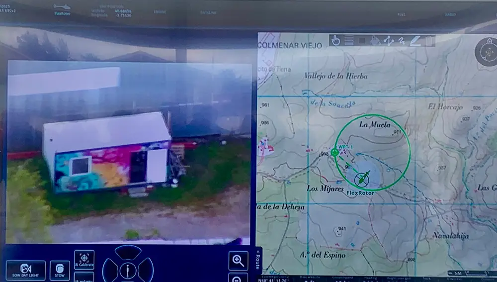 Imagen captada por el Flexrotor que llega a los tripulantes del helicóptero ampliado con el zoom que del dron.