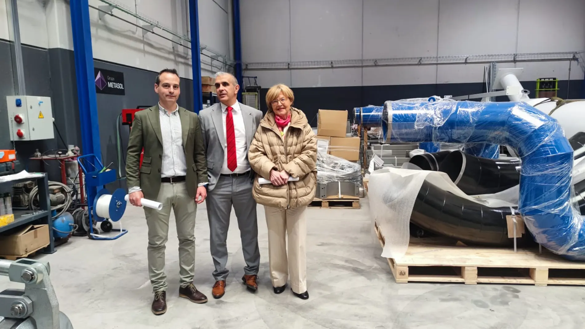 El director general de Trabajo, José Manuel Barrios, visita las instalaciones de Estructuras Metálica Metasol, ubicada en la localidad de Villanubla