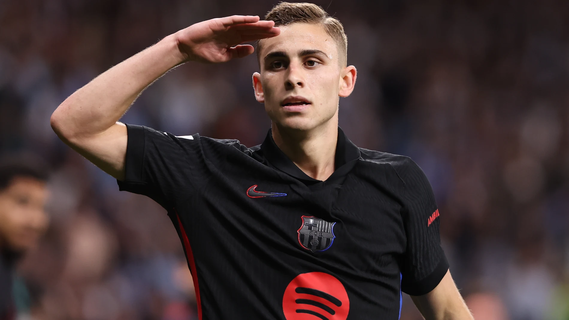 Fermin Lopez of FC Barcelona celebrates a goal during the Spanish league, La Liga EA Sports, football match played between RCD Espanyol and FC Barcelona at RCDE Stadium on May 15, 2025 in Cornella, Barcelona, Spain. AFP7 15/05/2025 ONLY FOR USE IN SPAIN