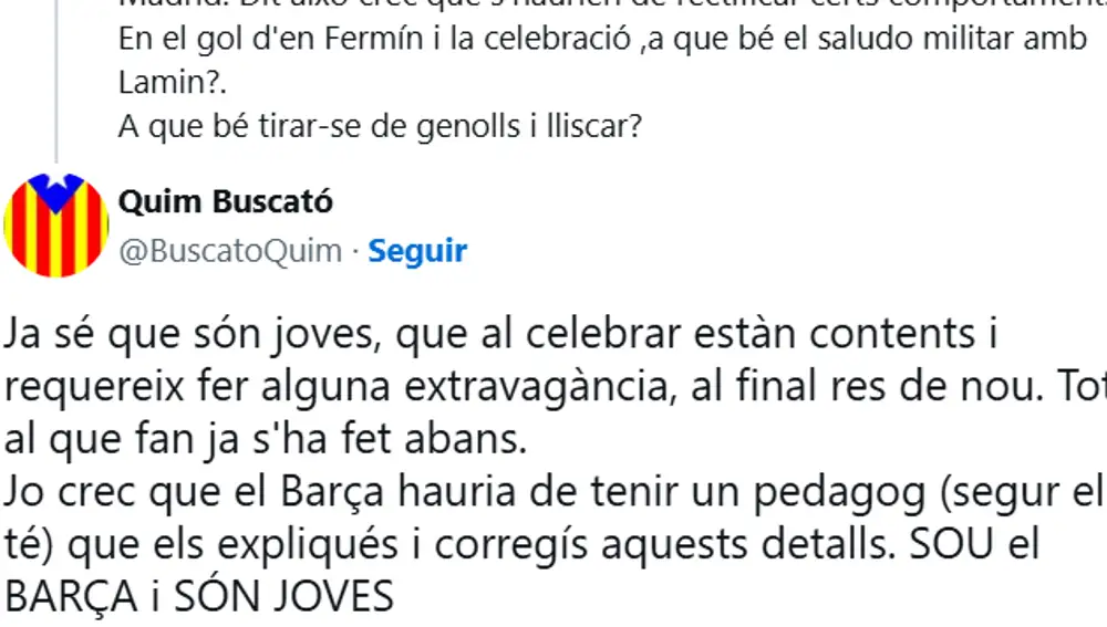 Criticas al saludo de Fermín