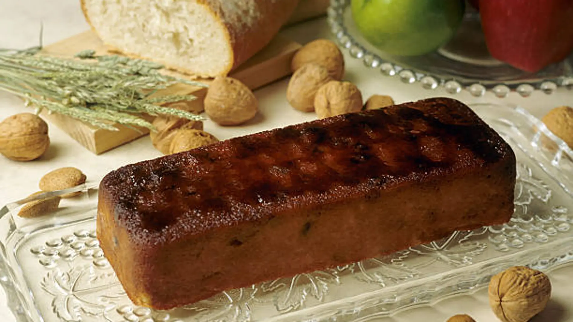 Imagen de archivo de un pudín de manzana