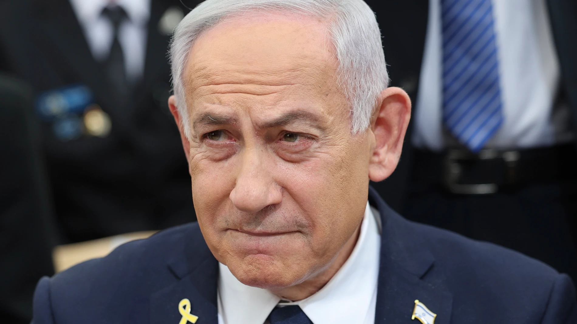 FILE - Israeli Prime Minister Benjamin Netanyahu attends a ceremony on the eve of Israel's Remembrance Day for fallen soldiers at the Yad LaBanim Memorial in Jerusalem on April 29, 2025. (Abir Sultan/Pool Photo via AP, File)