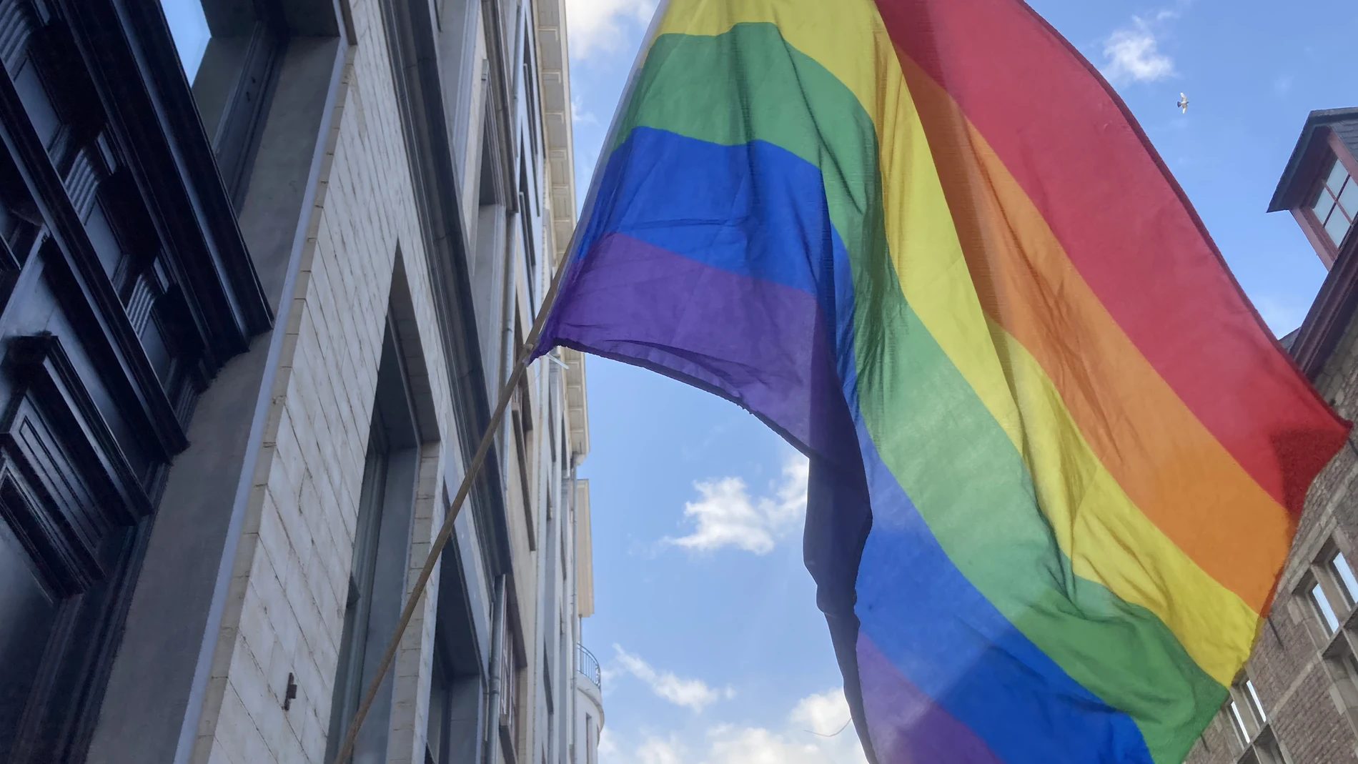 The rainbow flag is pictured during opening event of the 'Brussels Pride', Wednesday 07 May 2025 in Brussels. The opening event was organized by Rainbow House. Brussels Pride puts the LGBTQIA+ community in the spotlight by adorning the streets of Brussels with the colors of the rainbow. Europa Press/Contacto/LOU LAMPAERT 07/05/2025 ONLY FOR USE IN SPAIN