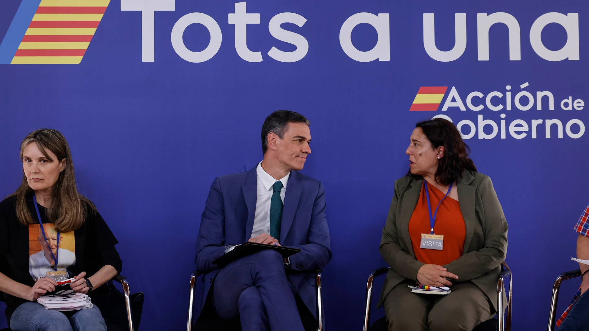 El presidente del Gobierno, Pedro Sánchez, durante una reunión con víctimas de la dana y asociaciones que las representan, en la Delegación del Gobierno en la Comunitat Valenciana, a 22 de mayo de 2025, en Valencia, Comunidad Valenciana (España). Este es su primer encuentro con los afectados después de que se viera con alcaldes de los municipios afectados por la riada en enero. 22 MAYO 2025 Rober Solsona / Europa Press 22/05/2025